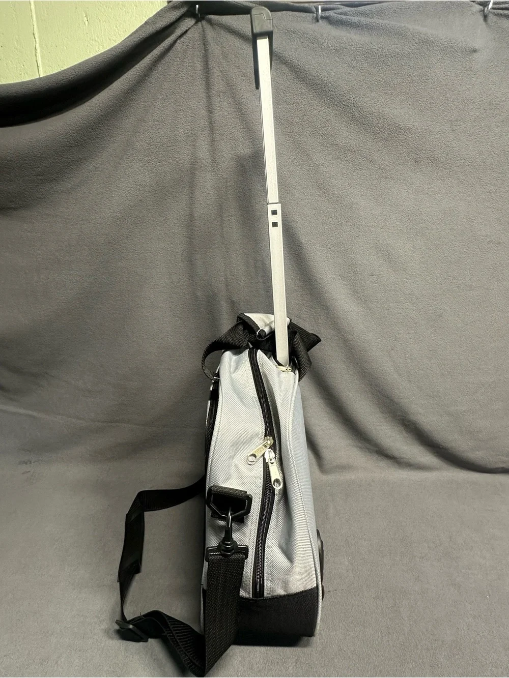 Telescoping Rolling Business Travel Bag - Black & Light Gray